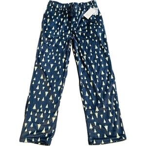 $38 SaddleBred Pajama Pants Men's Navy Christmas Tree Silk Feel Lined Medium